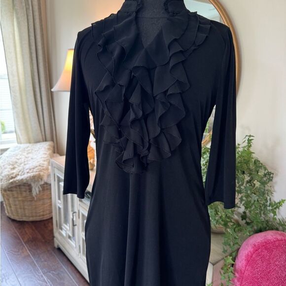 White House, black market, black, long sleeve tunic with ruffles size me… - Picture 1 of 5